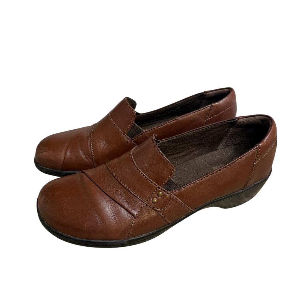Clarks Super Comfy Casual Women's Brown Leather Slip-On Loafers - Picture 4 of 8